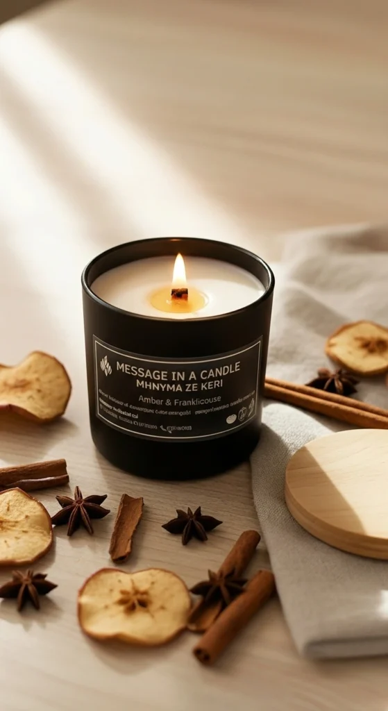 candle with black jar